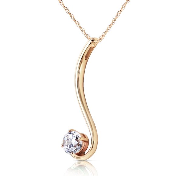 14K GOLD NECKLACE WITH NATURAL 0.50 CT. DIAMOND - Picture 1 of 6